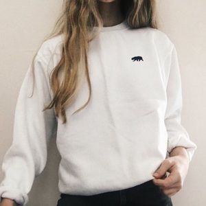 brandy melville white erica bear sweater
